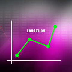 Poster - 2d rendering Stock market online business concept. business Graph
