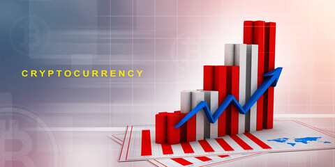 Poster - 3d rendering Stock market online business concept. business Graph
