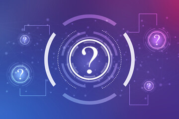 Poster - 2d rendering question mark concept
