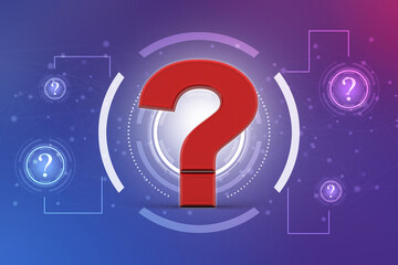 Poster - 2d rendering question mark concept
