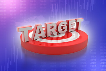 Poster - 3d illustration target with arrows
