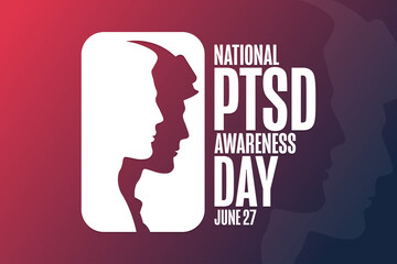 national ptsd awareness day. june 27. holiday concept. template for background, banner, card, poster
