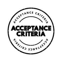 Poster - Acceptance Criteria text stamp, concept background