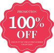 100% off DISCOUNT ON THE ENTIRE SUMMER COLLECTION. promotion, one hundred percent offer