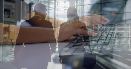 Poster - Animation of women using computer over business people