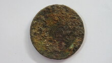 Grainy And Blurry Picture Of Rustic Coin Old Vintage Gold Money From Ancient Time