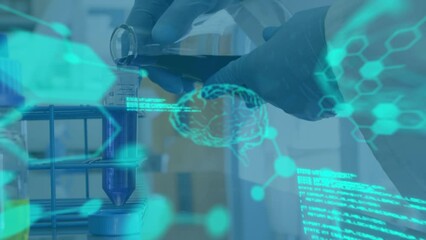 Poster - Animation of data processing over scientist in lab