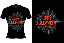 Spider Happy Halloween T-Shirt Design