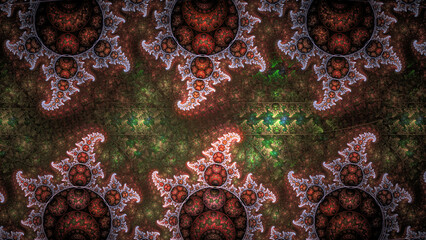 Wall Mural - abstract fractal spiral background, computer-generated illustration.