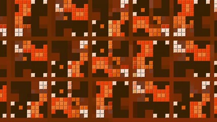 Poster - Abstract colorful mosaic pattern with rhythmically moving figures. Motion. Pixelated background with tiles creating forms and shapes.