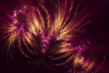 Abstract Fractal Art Background Texture Which Perhaps Suggests Fireworks Or Feathers.