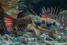 Mandarin Fishes Fighting 
