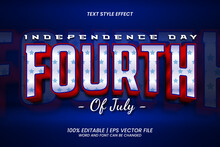 Editable Text Effect - Independence Day Fourth Of July 3D Game Style