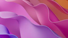 Contemporary 3D Design Background, With Ripple, Abstract Pink And Violet Surfaces. 3D Render.