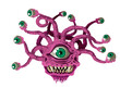 evil rpg monster beholder with eyes and tentacles