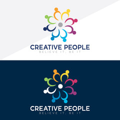 Wall Mural - Friendship, unity people care logo, Creative people logo, Teamwork, Connectivity Premium logo template	
