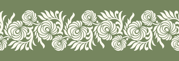 Abstract tribal floral border design