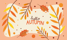 Hello Autumn Lettering Postcard