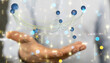 © vegefox.com - network holding in hand 3d connection data