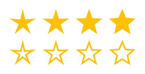Poster - Yellow star vector shape icon set