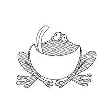 Funny Frog Vector Clipart, Summer Children's Illustration