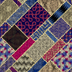 Poster - Imitation of a texture of rough canvas. Seamless pattern.