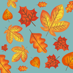 Sticker - autumn maple leafs pattern