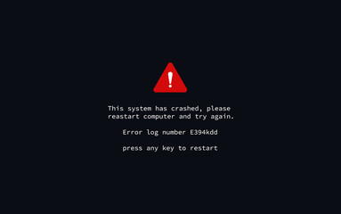 Poster - Black window of crashed computer web system