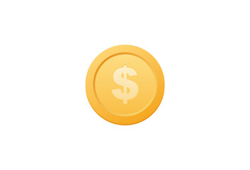 Poster - Dollar gold coin. Yellow treasure and rich financial deposit