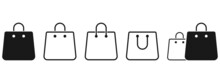 Bag Shopping Isolated Icons Collection. Linear Style Sign For Mobile Concept And Web Design. Line Shopping Bag Icon. Vector Illustration.