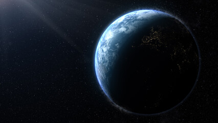 Poster - Global Positioning System GPS of navigation satellites or satnav transmit data coverage around planet Earth
