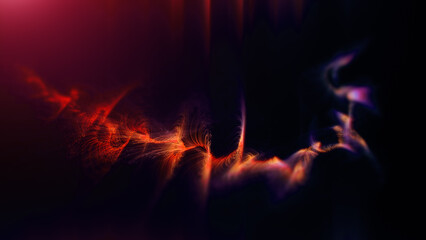 Poster - Futuristic abstract luxurious, premium, colorful and vibrant defocused particles wave pattern flowing motion background
