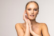 © F8  \ Suport Ukraine - Beautiful woman portrait face studio on white background
