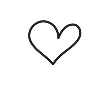 Heart Icon, Concept Of Love, Linear Icons Thin Black Line