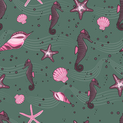 vector seamless pattern summer vacation beach sia