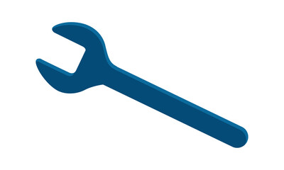 Poster - Spanner semi flat color vector object. Full sized item on white. Wrench. Instrument for repair. Manual implement simple cartoon style illustration for web graphic design and animation