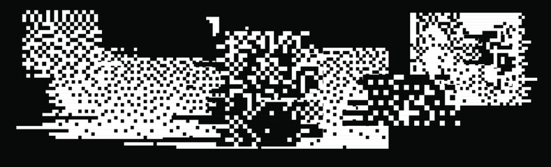 Poster - Abstract vector background with pixel bitmap glitches and flickers. Broken computer screen concept.