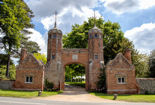 The Gateway And Lodges To Melford Hall In Long Melford, Suffolk, UK
