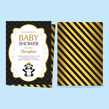 Baby Shower Card With Cute Panda