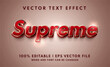 Supreme red and gold editable text effect style