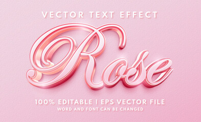 Wall Mural - Rose pink 3d editable text effect style