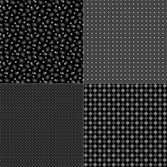 Sticker - seamless black gray white vector bandana patterns