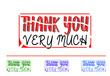 © MDNURALAM - Thank you very much letter logo, t shirt and sticker design template