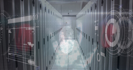 Poster - Image of data processing over fingerprint and computer servers