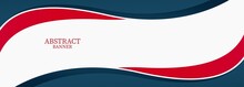 Red And Blue Wave Banner Template Design