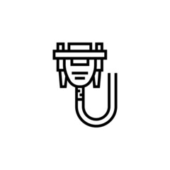 Poster - vga cable vector icon. computer component icon outline style. perfect use for logo, presentation, website, and more. simple modern icon design line style