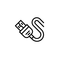 Fototapete - usb cable vector icon. computer component icon outline style. perfect use for logo, presentation, website, and more. simple modern icon design line style