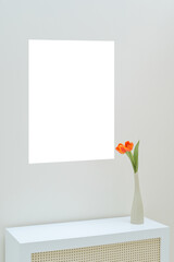 Aufkleber - Free space art decoration frame room with flowers and a vase