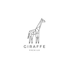 Canvas Print - Giraffe geometric logo vector icon design template