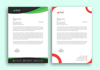 Wall Mural - Corporate Letterhead Template Design. With Two Types Of Different Designs And Vector illustrations. And Two Colors Variations